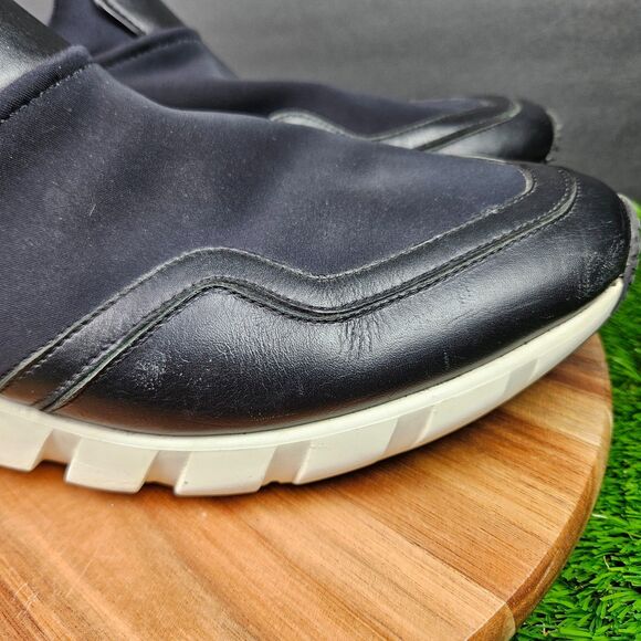 Salvatore Ferragamo Columbia Slip On Sneakers Mens Size 12 M Black White Comfort - Picture 2 of 16